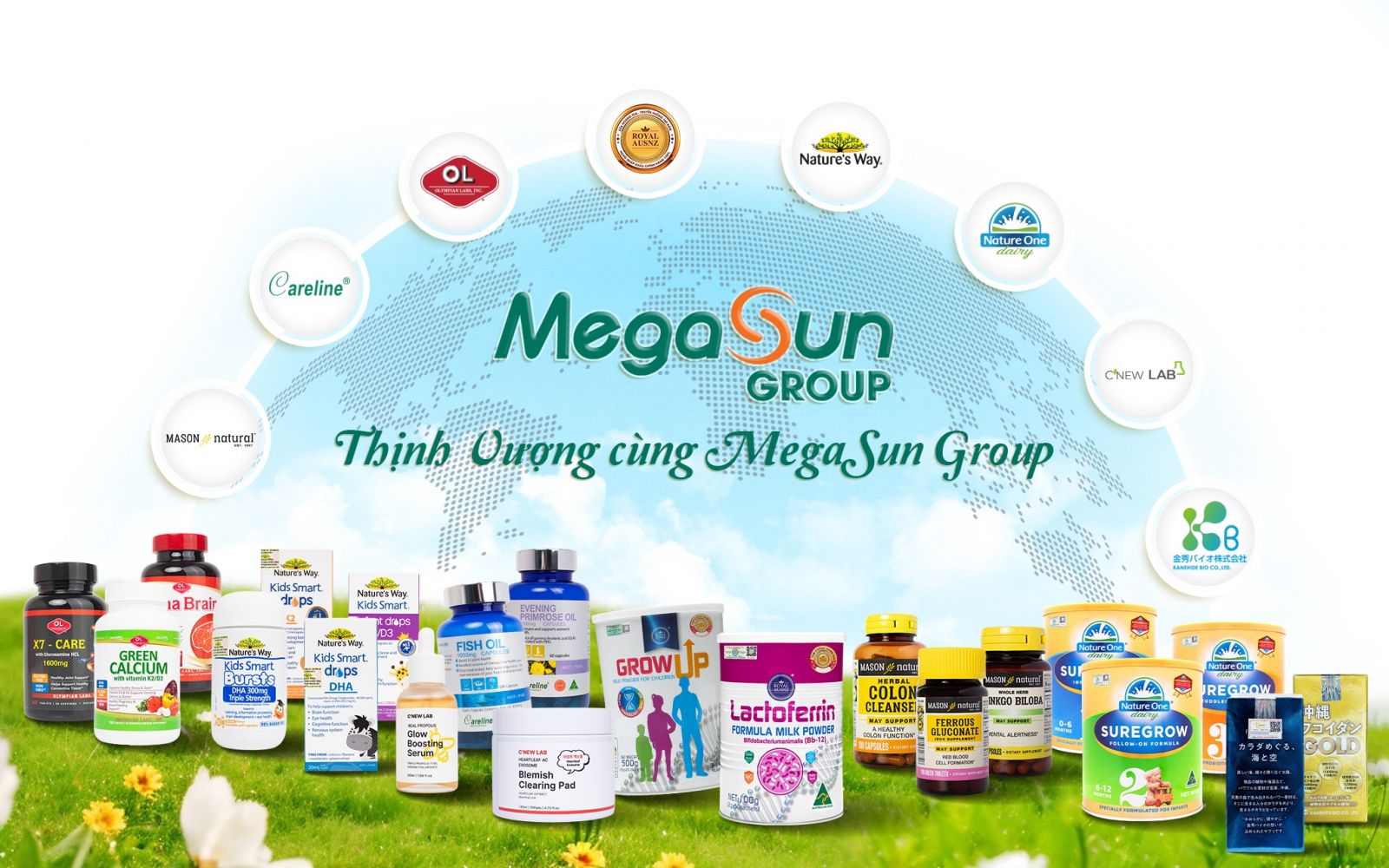 Các nhãn hàng MegaSun Group phân phối